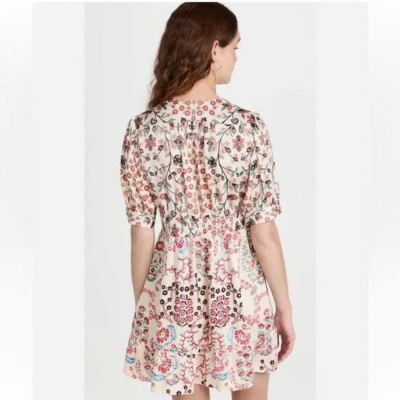 BA&SH Ganiela Mixed-Print Floral Button-front Mini Dress - Picture 5 of 12